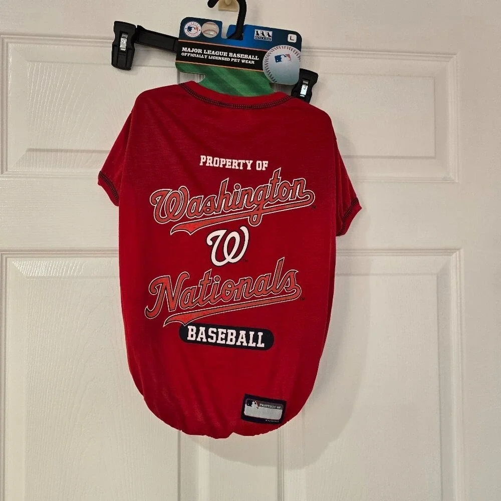 Washington Nationals Baseball NBA Pet Shirt Red Size Large NWT